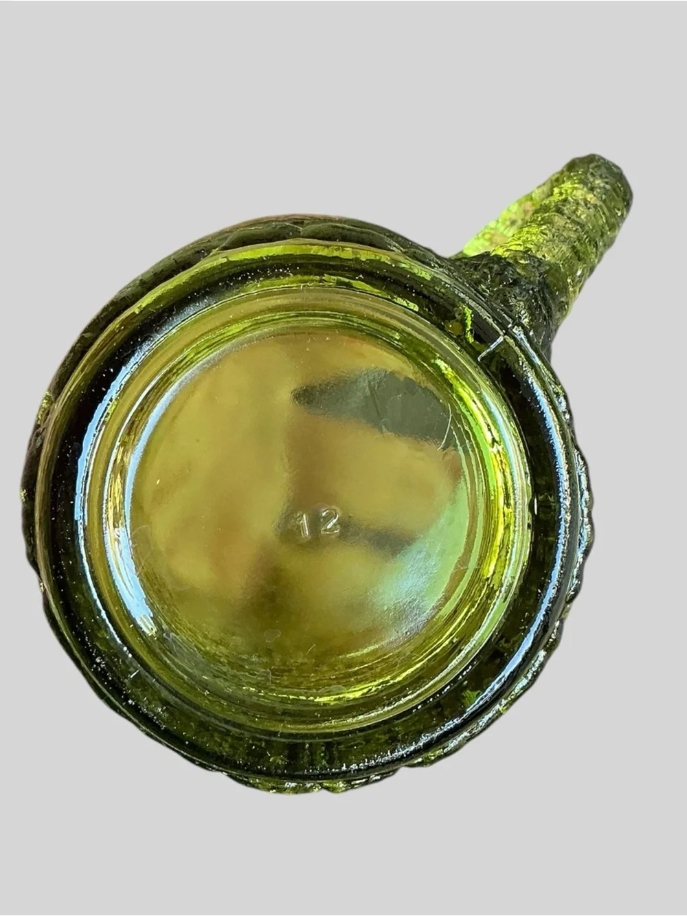 Vintage Anchor Hocking Soreno Avocado Green Glass Condiment Set MCM Retro